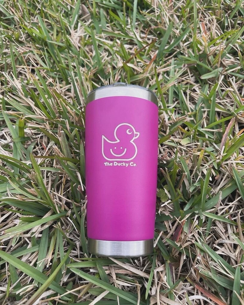 tumbler 20 oz Stainless Steel Laser Engraved with metal straw and brush cleaner.