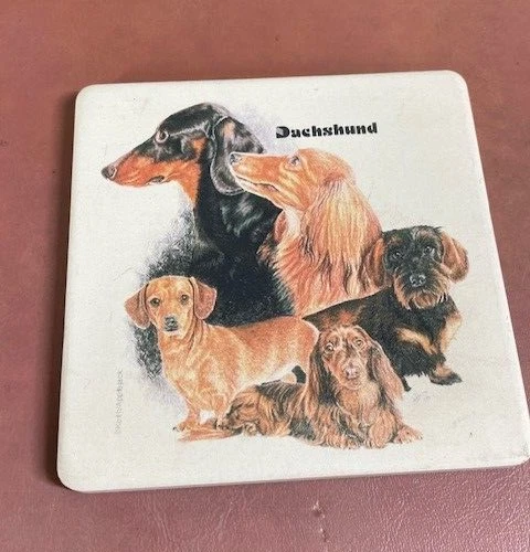 2005 CoasterStone Hindostone Absorbent Stone Coaster Set Dachshund - Image 3 of 4