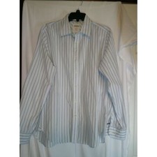 Vintage Fossil Classic Striped Button-Down Dress Shirt Long Sleeve Business L