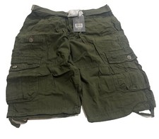 Blue Rock Men s Olive Green Cargo Shorts Belt Size 32