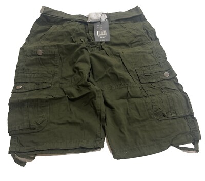 Blue Rock Men's Olive Green Cargo Shorts Belt Size 38