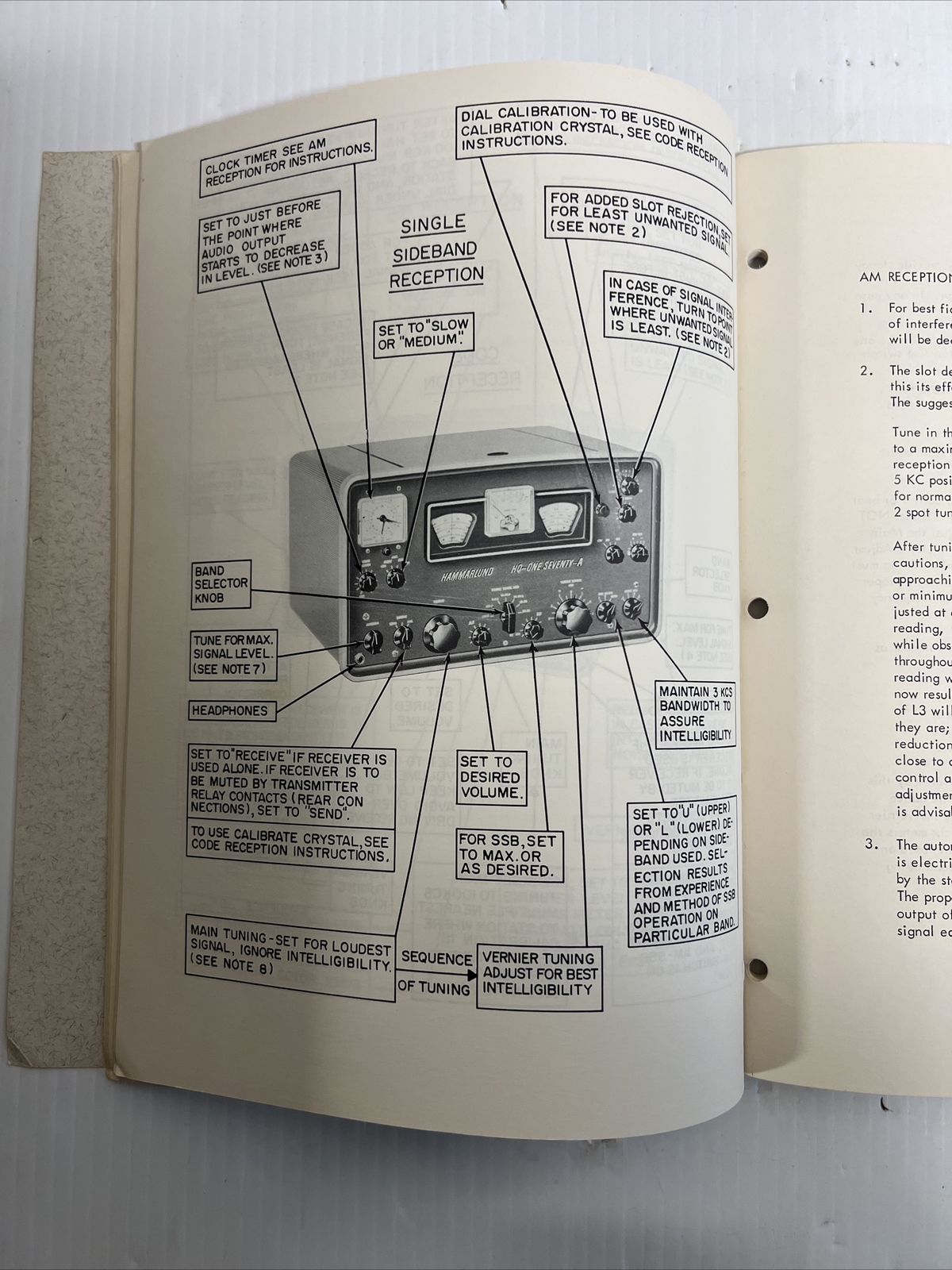 HAMMARLUND HQ-170A  ORIGINAL RECEIVER MANUAL + FOLD OUT SCHAMATIC VERY NICE!