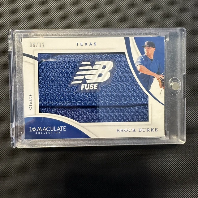 2020 Panini Immaculate Jumbo Cleats Brock Burke 6/12 Texas Rangers NB Fuse Cleat