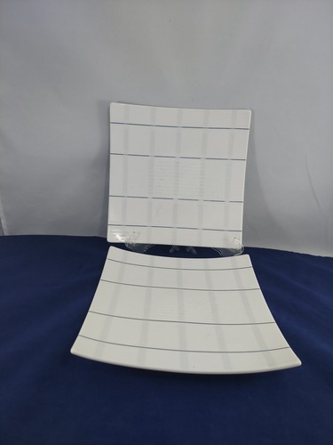 NAUTICA YACHT CLUB PATTERN MADE IN CHINA 3 SQUARE SALAD PLATES 8" BEAUTIFUL. - Picture 2 of 6
