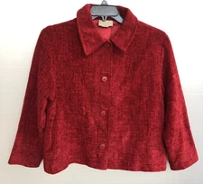 Weave of the Irish Jacket Womens Small Handcrafted in Ireland Lined Red BOXY