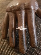 VINTAGE STERLING SILVER FLOWER promise RING LOVE WAITS SUNFLOWER SIZE 5.5