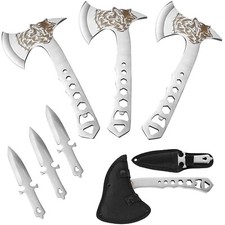 3PCS Throwing Axes Tomahawks Set with Bottle Opener and Sheath for Competition