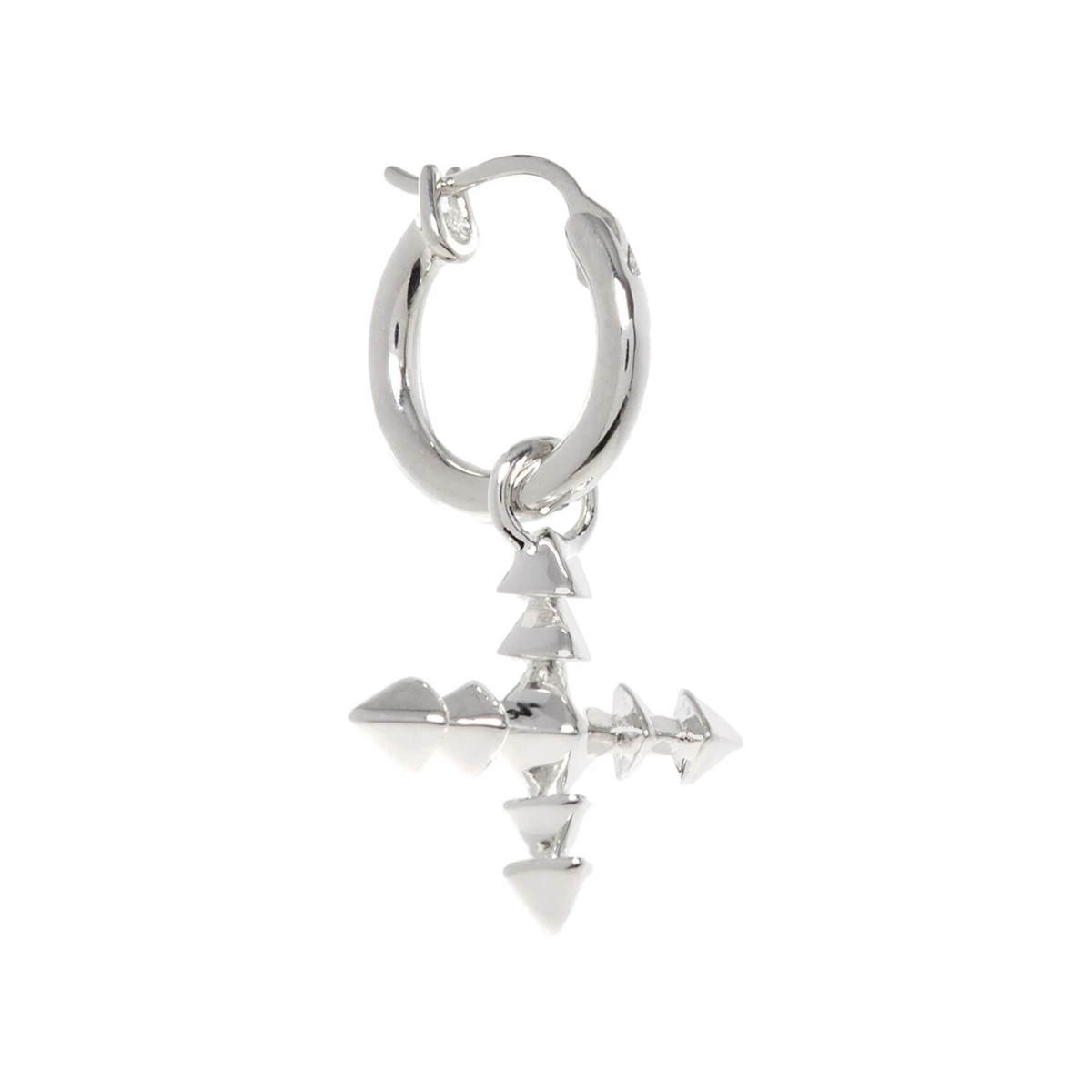 NORTHSKULL LONDON Echo Positivity Cross Drop Earring in Silver