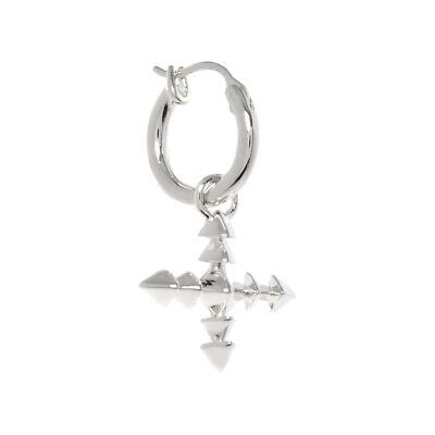 NORTHSKULL Earring Echo Positivity Cross Drop  in Silver SSES5002