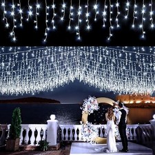 33ft 400 LED Christmas Lights Outdoor - 8 Modes Icicle Lights with 75 Drops,