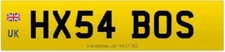 HX PRIVATE NUMBER PLATE HX54 BOS CHERISHED REGISTRATION HX INITIALS BOSS REG