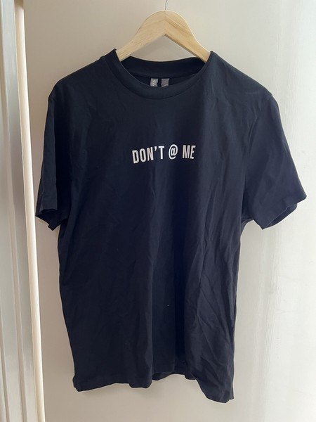 ASOS Black Slogan ‘Don’t @ Me’ Tee-Comfy-Casual-Soft-Size L