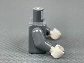 LEGO Minifigure Dark Bluish Gray Torso Robe Tie Hood White Shirt Sash Hashmarks