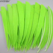 50PCS 5inch Fluorescent Green Parabolic Vanes Fletches Feathers Fletching RW LW