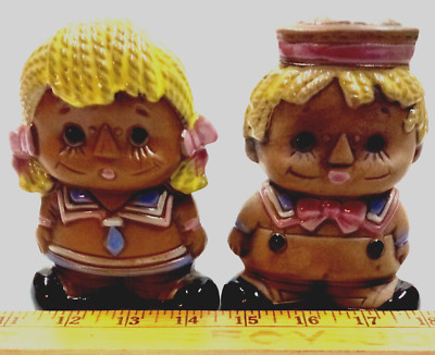Vintage Ceramic Ginger Bread Boy and Girl Figurines