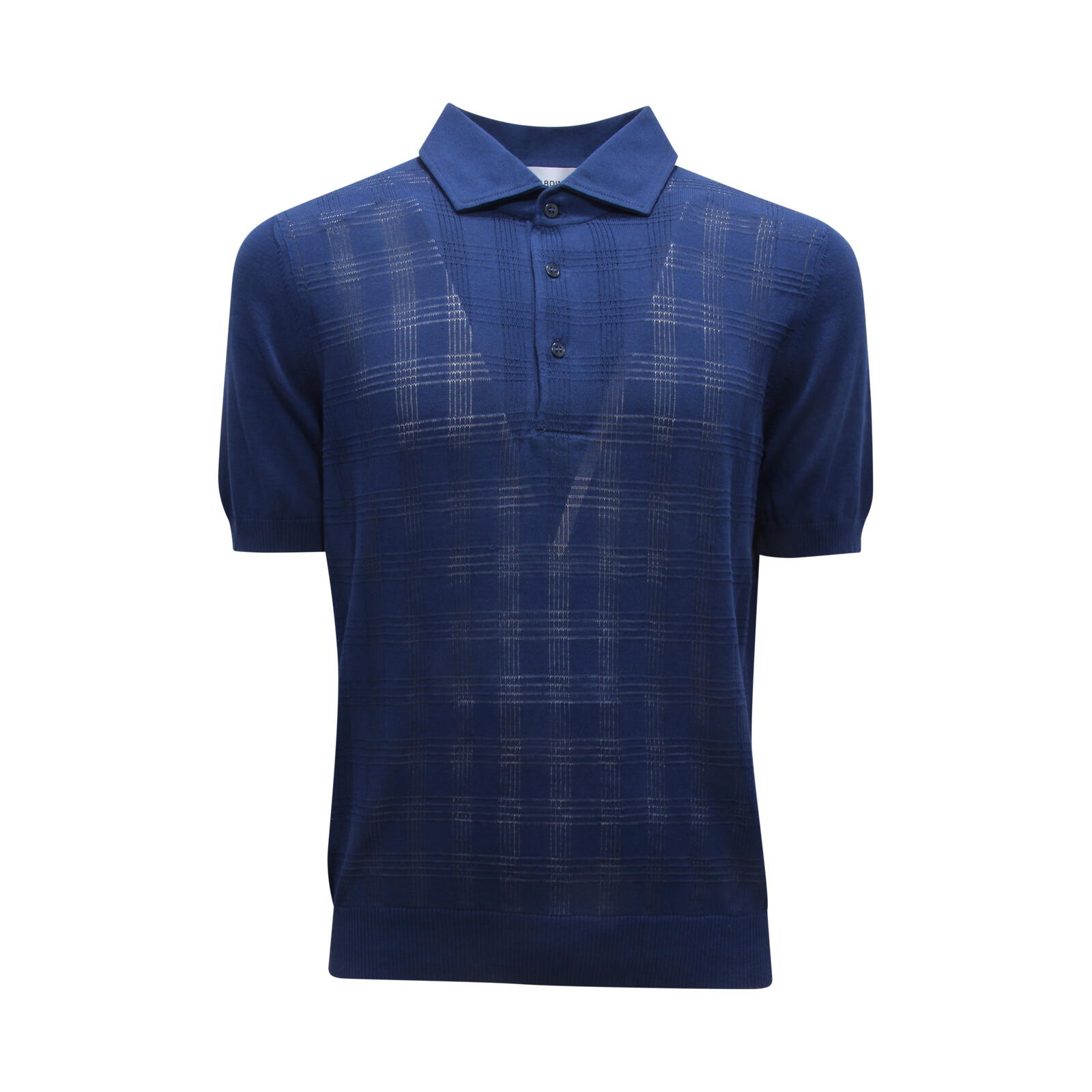 I5611 POLO UOMO LARDINI МУЖСКОЕ ПОЛО С ПЕРФОРАЦИЕЙ СИНЕГО ЦВЕТА