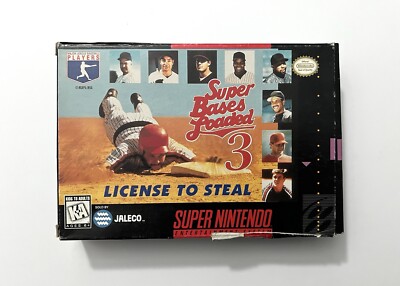 Super Bases Loaded 3: License To Steal - Nintendo SNES - Box ONLY