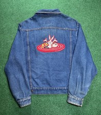 Vintage 90s Looney Tunes Original Warner Bros Retro Cartoon Large Denim Jacket