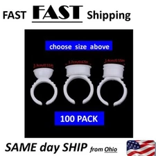 100 PACK --  Tattoo Ink RING Pigment Cup Holder - Finger INK Ring Dispencer