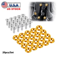 20pcs Gold Billet Aluminum Fender Bumper Washer Bolt Engine Bay Dress Up Kit