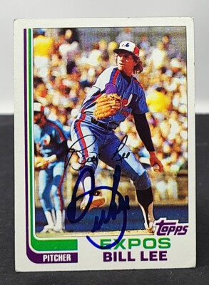 BILL LEE Signed Autographed 1982 Topps Baseball Card #183 Montreal Expos