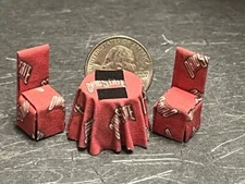 Dollhouse Miniature Kitchen Table Chairs C 1:48 quarter scale F188 DollysGallery