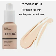 PHOERA Face Liquid Foundation Matte Foundation 62g Concealer Oil-control #101