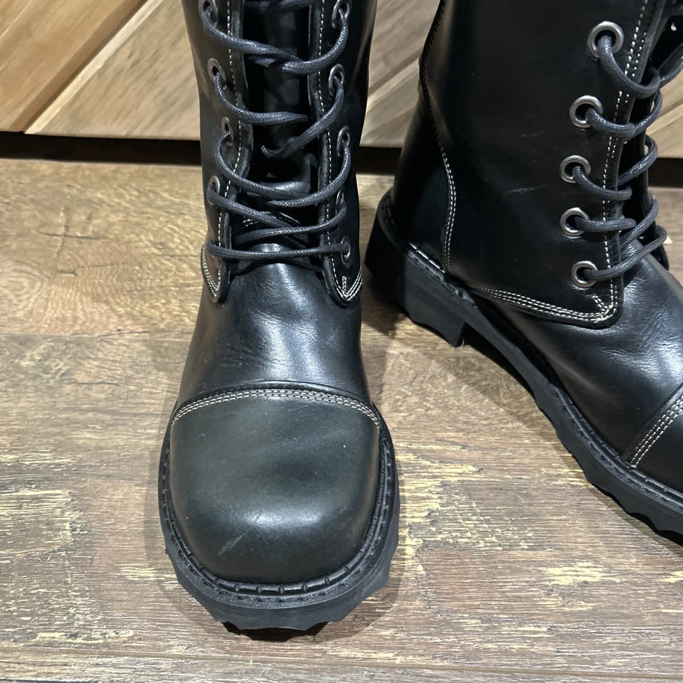 BOTAS MOTO COMBATE HASTA LA RODILLA JOHN FLUEVOG ANGEL SPEED ENCAJE CUERO FORRADAS PIEL - 6 Foto 2 de 4