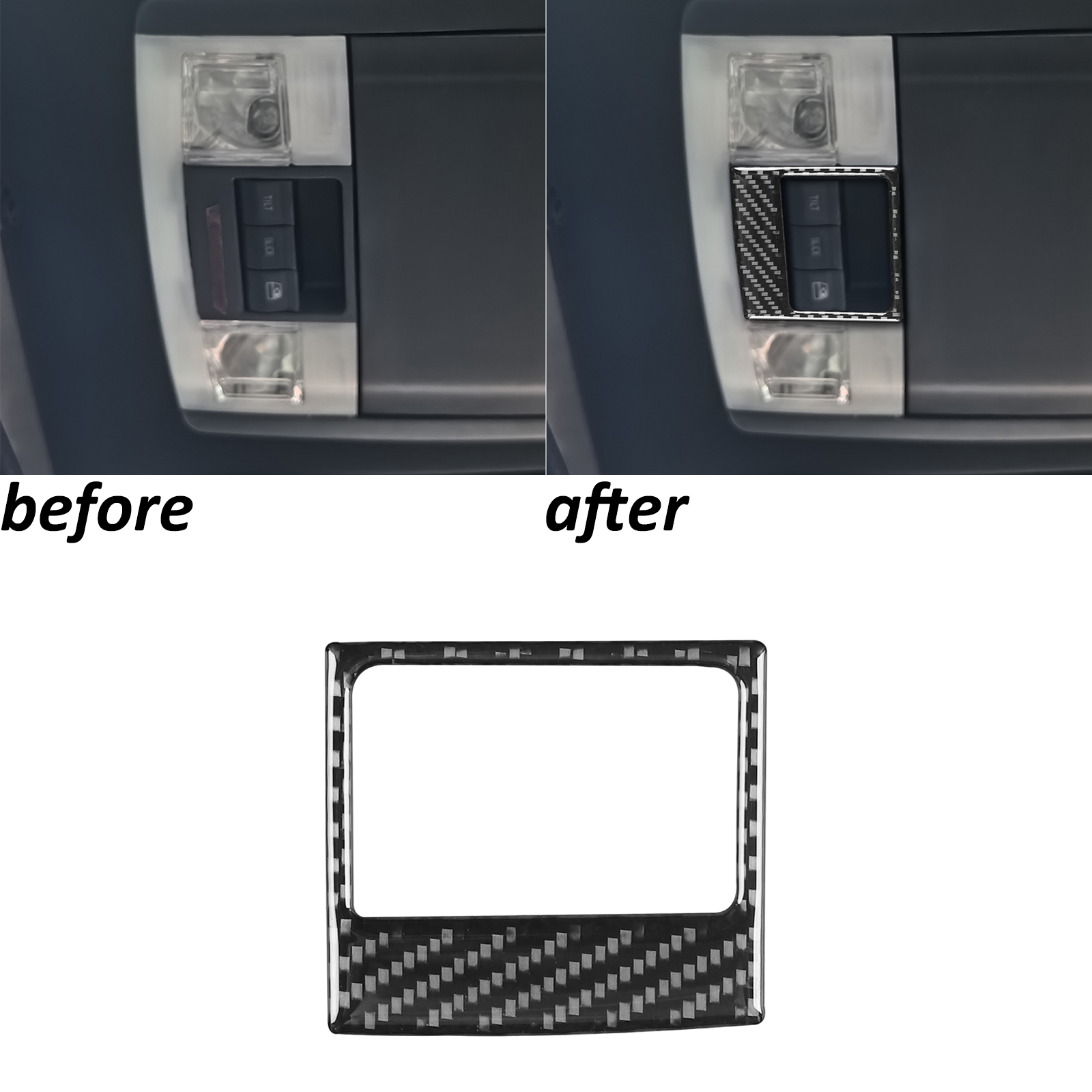 Real Carbon Fiber Roof Skylight Switch Handle Trim For Ford F150 Raptor 2009-14