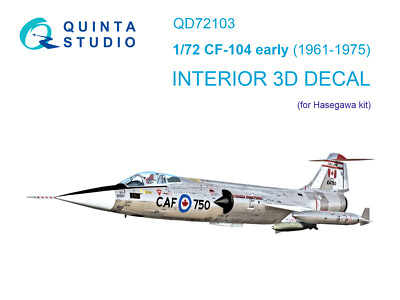 Quinta Studio 1/72 CF-104 frühes 3D-gedrucktes & farbiges Interieur...