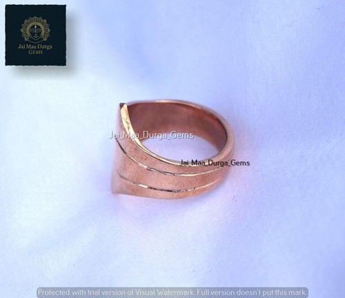 Solid Copper Signet Ring, Women Ring Band, Unique ring Pure Copper Jewelry - Picture 4 of 4