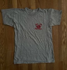 Vintage 80s-90s Champion Grey Football Jeff City T Shirt Size L Made In USA