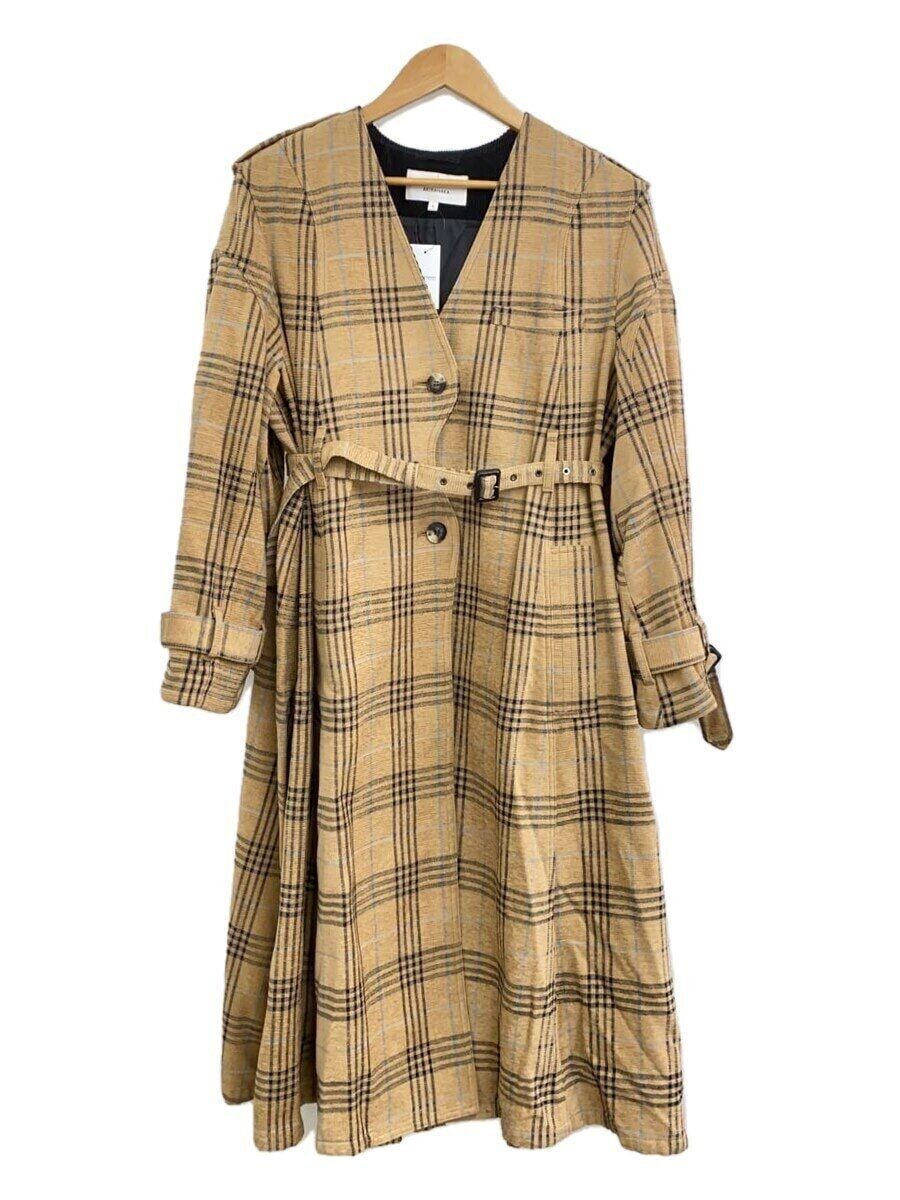 ALTRA AKIRA NAKA altro cappotto 1 cotone cammello check AW2113 BE