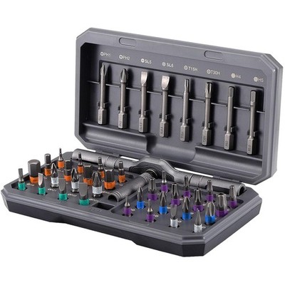 Ratchet Screwdriver Set, 42-in-1, Precision Bits, Magnet, Black, Repair Kit