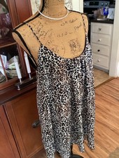 Show Me Your MuMu Mini Dress M, Leopard Print Crepe, Low Back Flowy