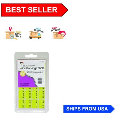 Removable Self-Adhesive Yellow Price Stickers - Ideal for Sales, 300/Box