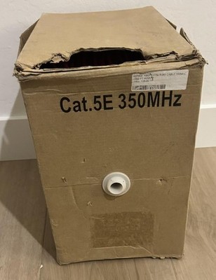 1000ft CAT5e RJ45 24AWG 350mhz CMR Solid Red Ethernet Cable Pull Box, U5-SDRD