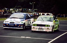 Andy Rouse ICS plc Ford Sierra RS500 battles with NIck Whale Pyram- Old Photo