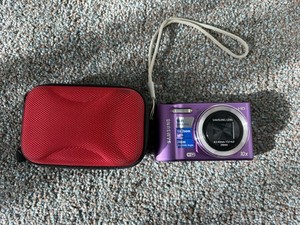 Samsung WB31F Purple 16.2MP Digital Camera 10x Zoom WiFi Working Battery Case
