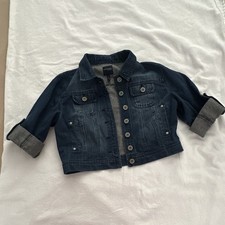 Highway Jeans Girls Blue Denim Jacket Size L Button Front Collared Pockets