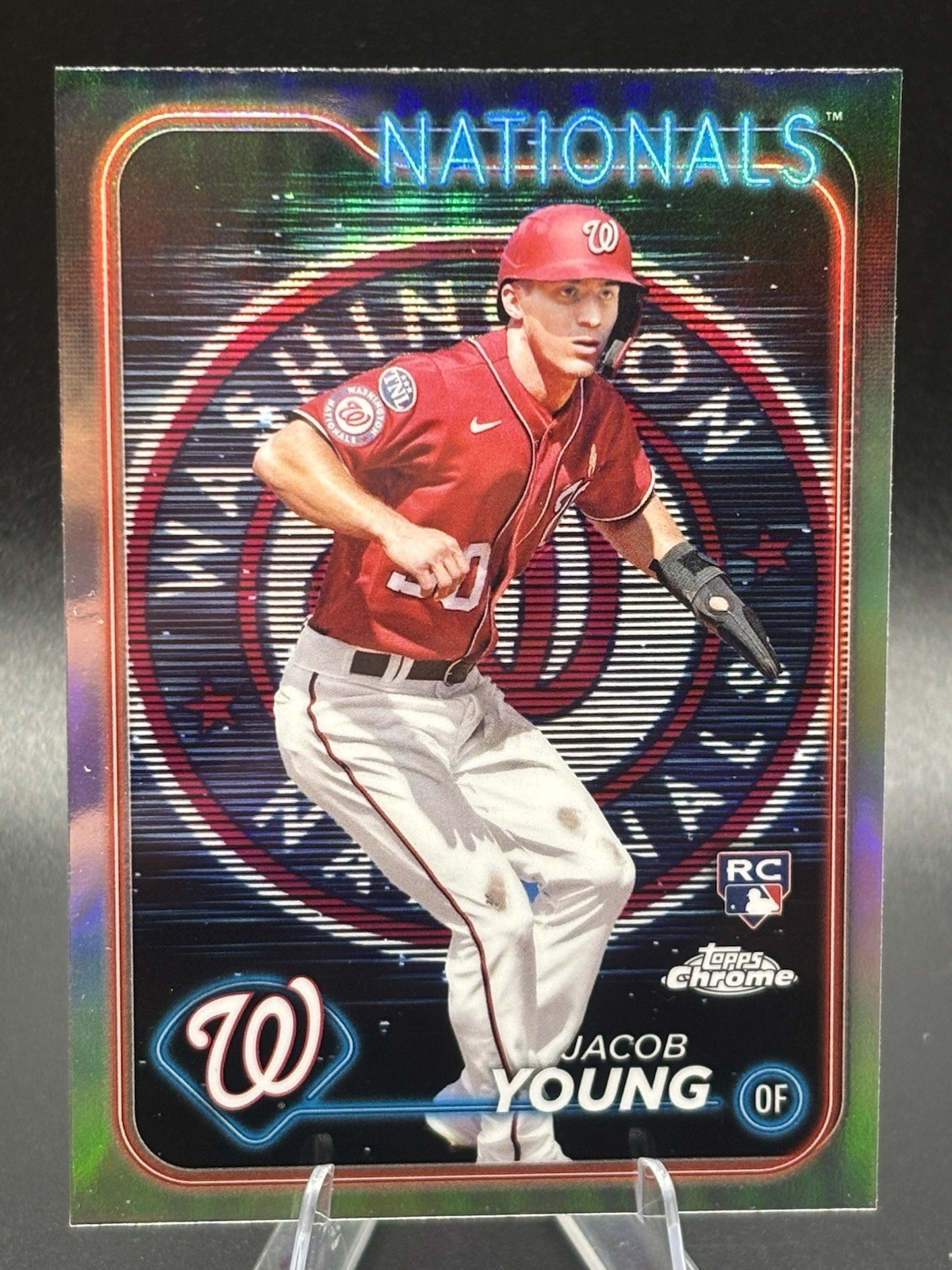 2024 Topps Chrome RC Jacob Young #264 Lightboard Logo SSP Washington Nationals