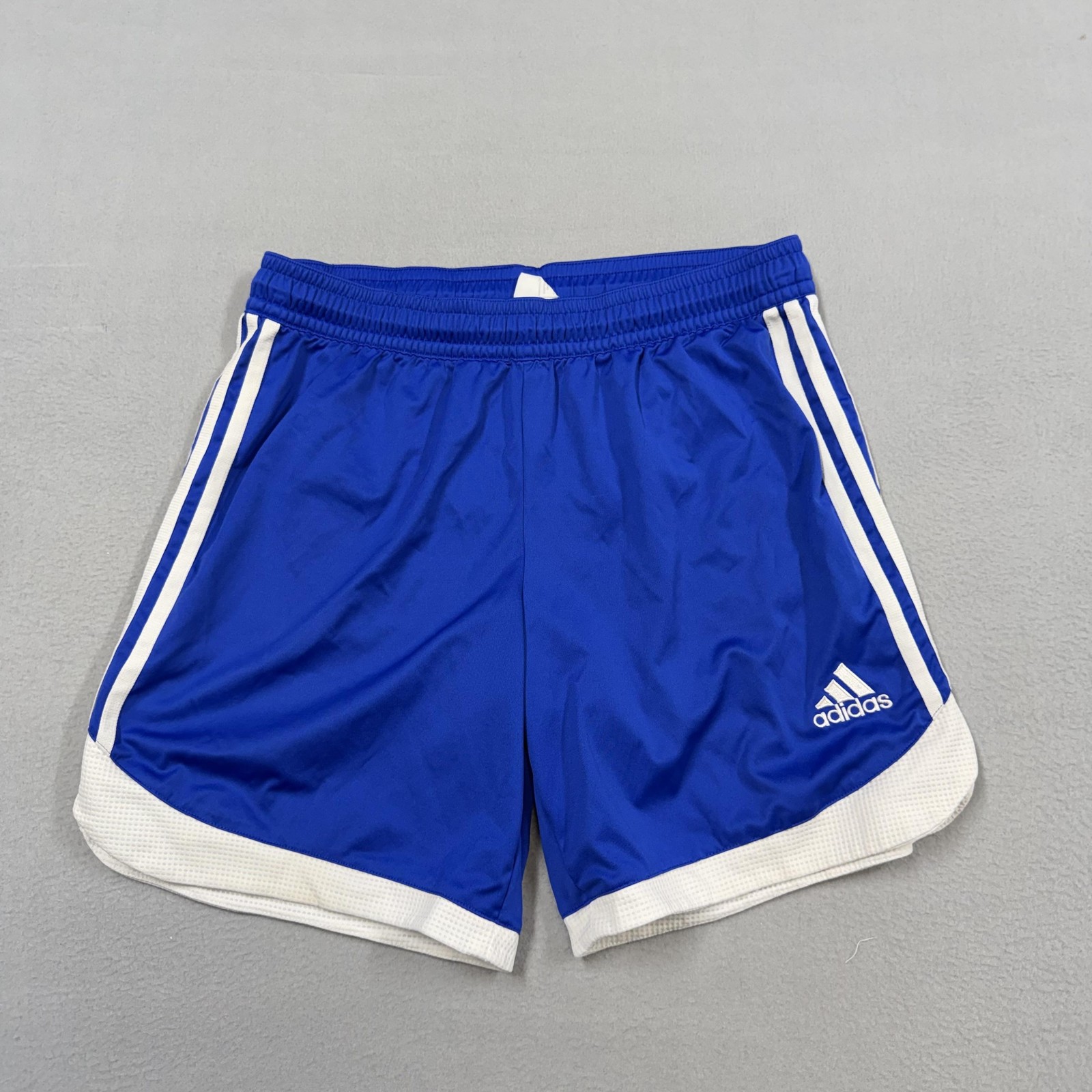 Vintage Adidas Shorts Mens Medium Blue 3-Stripes Athletic Soccer trefoil 7