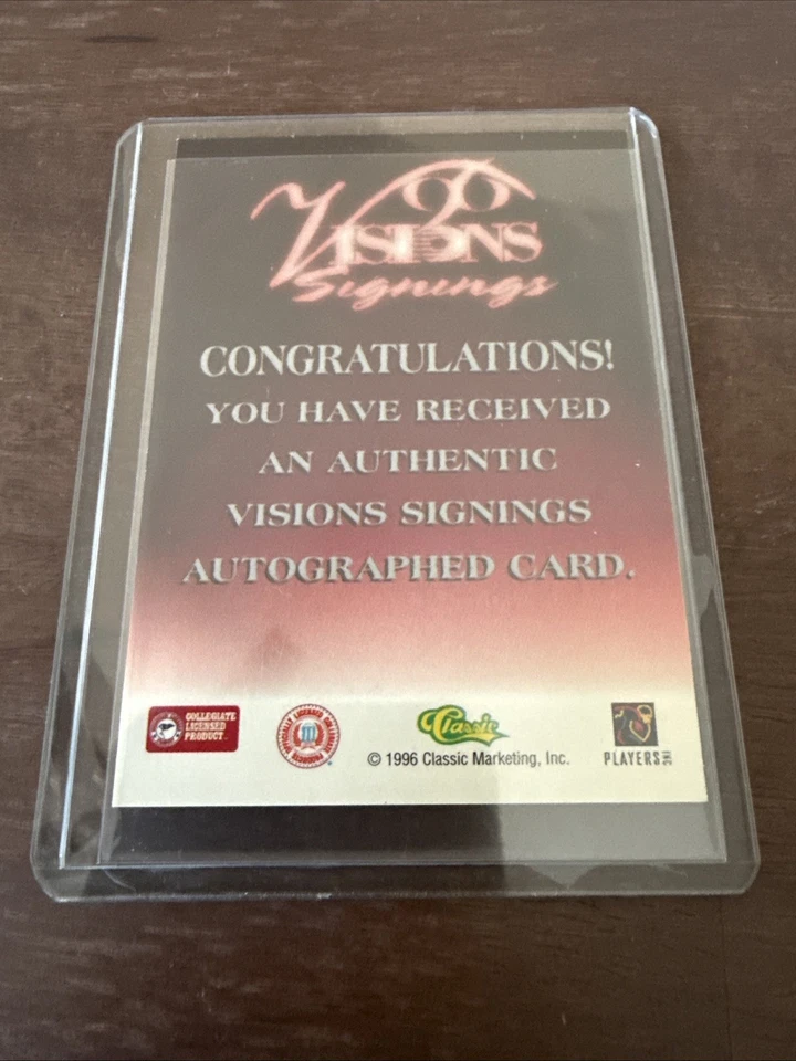 1996 Classic Vision Signings Press Pass Alex Van Dyke Autograph - Image 4 of 4