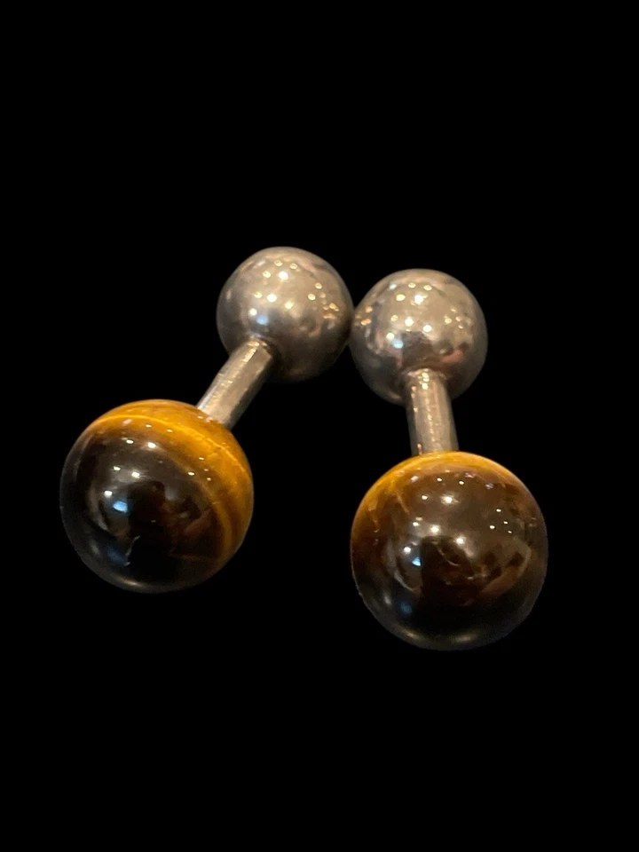 Gemelos Tiffany & Co plateados ojo de tigre Foto 4 de 4