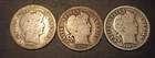(3) "S" Mint Barber Dimes (05-S, 06-S, 07-S)