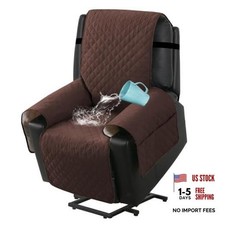 100 Waterproof Power Lift Recliner Chair Cover Non Slip Electric Power Brown