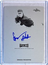 Spencer Adams 2021 Leaf Metal Draft Black Printing Plate Auto #BA-SA1 1/1