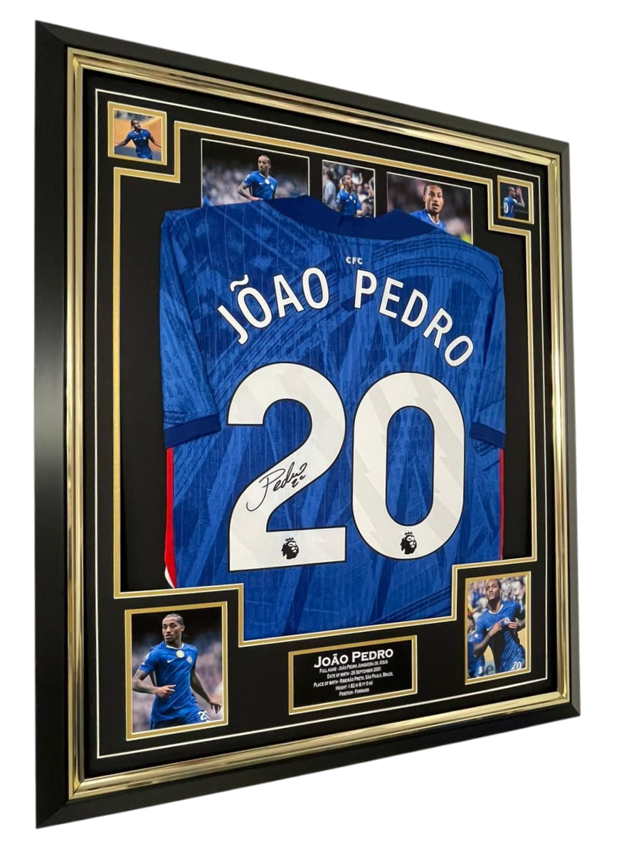 JOAO PEDRO ジョアンペドロ　直筆サイン入りユニフォーム 額装なし New Chelsea Star Joao Pedro Signed Shirt Jersey Display WORLD CLUB
