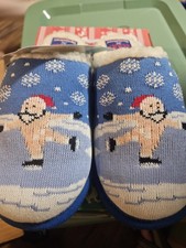 REEF SCOUT X TIPSY ELVES SANTA SLIPPERS: BLUE: NEW WITH TAGS: SIZE S