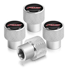 Chevrolet Camaro Rs Logo Black On Shining Silver Aluminum Tire Valve Stem Caps